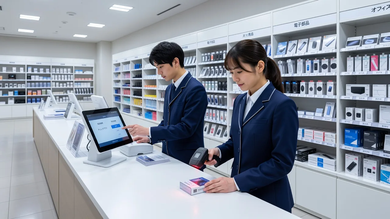 店舗のレジ周辺の様子